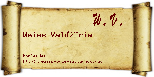 Weiss Valéria névjegykártya