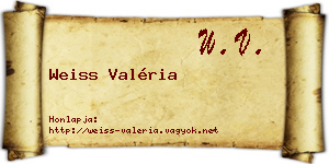 Weiss Valéria névjegykártya